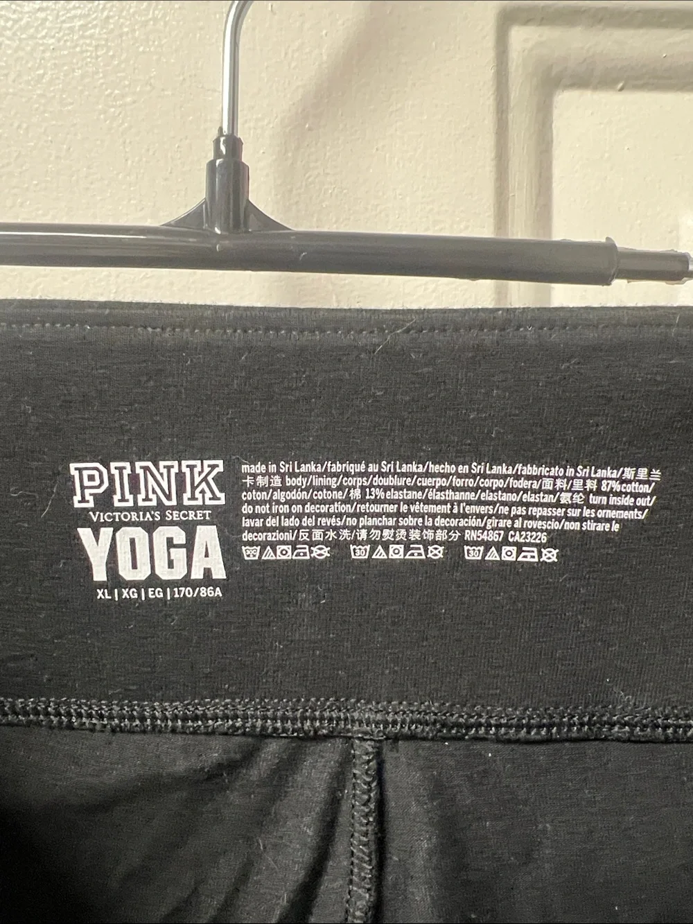 PINK Victoria's Secret Black Logo Leggings with Embellished Vertical PINK - Picture 5 of 5